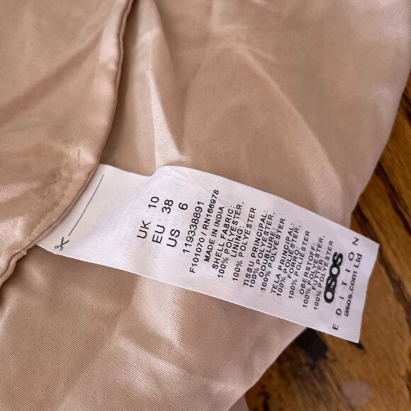 NWT ASOS Edition Womens Gold Sequin Midi Dress Wrap Style With Tie Waist SZ 6 - Picture 11 of 11